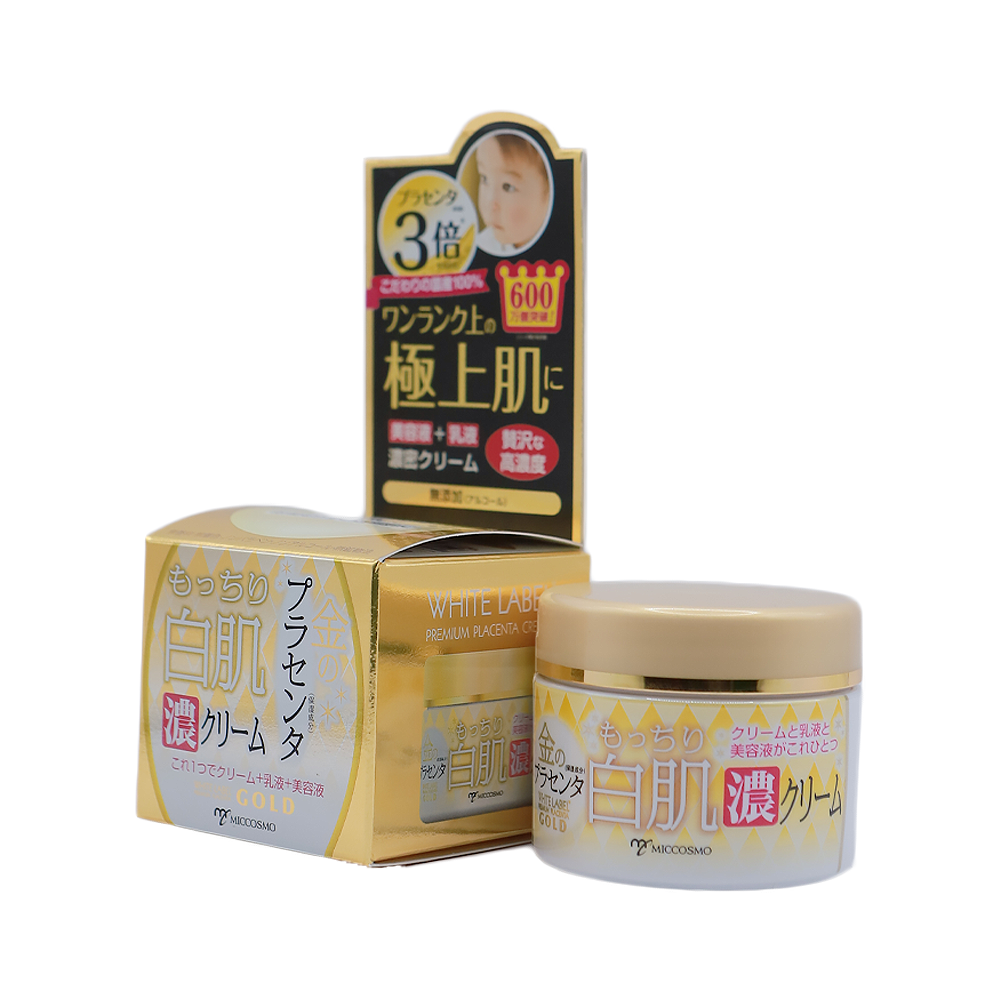 WHITE LABEL PLACENTA RICH GOLD CREAM 60g - Kem dưỡng nhau thai, giúp da trắng sáng, cấp ẩm
